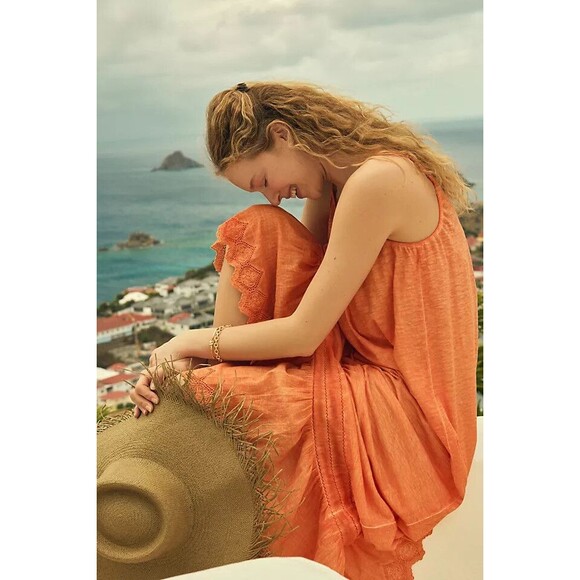 Daily Practice Anthropologie Arlene Maxi Dress Eyelet Embroidered Lace XS 254675 - Picture 4 of 10